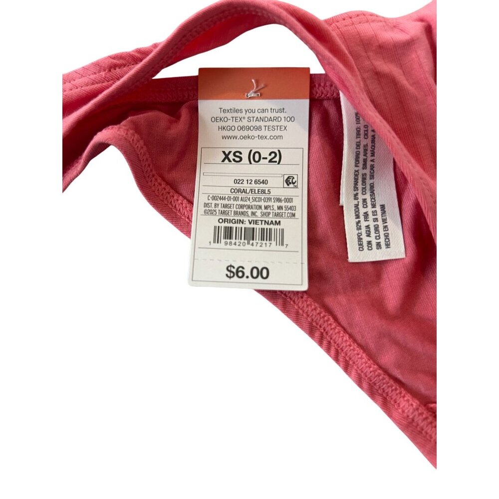 NWT Women's Modal Blend Thong - Auden Coral XS: Low Rise, Lightweight Knit Jerse - Picture 6 of 6